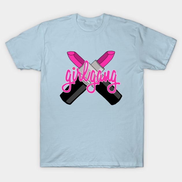 Girl Gang Lipstick Feminist Logo T-Shirt by PeakedNThe90s